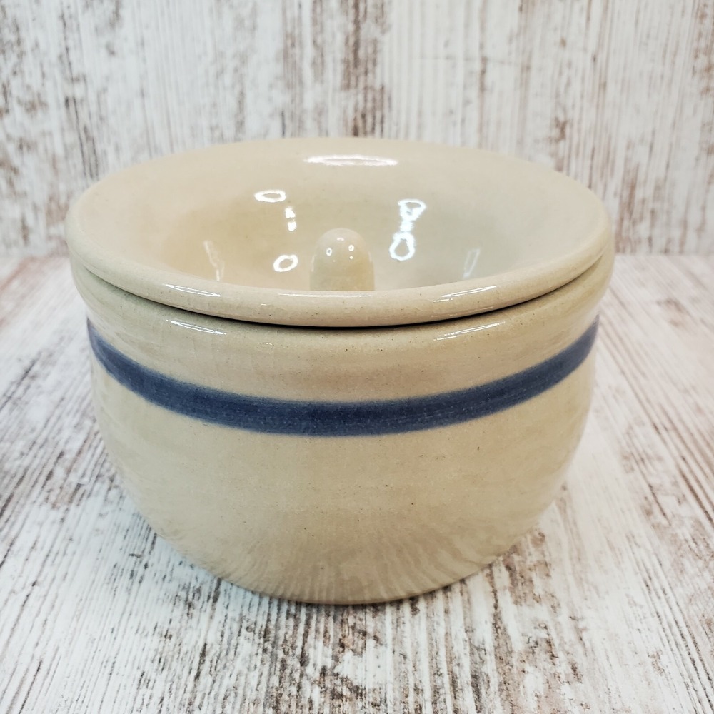 Original Plaid Rabbit Pottery 2 Pc Apple Baker Stoneware Cooker Baking Dish